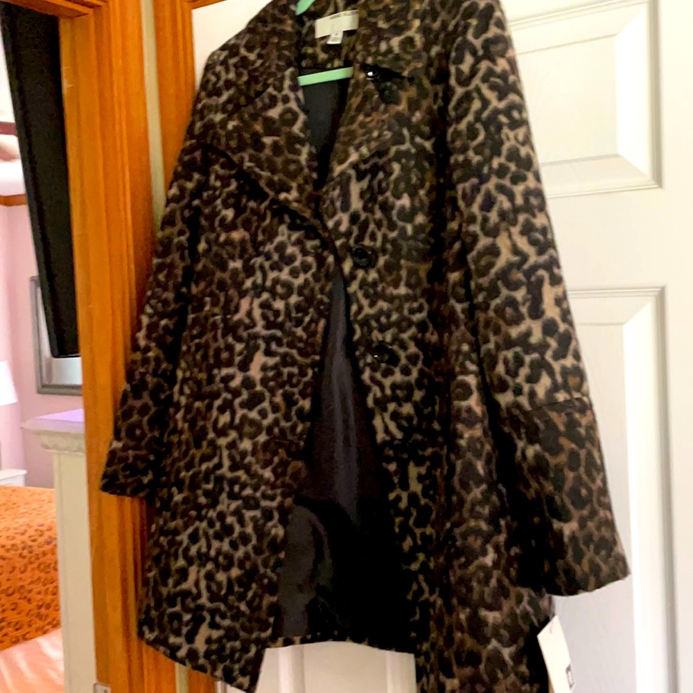 New with tag leopard trench dress coat